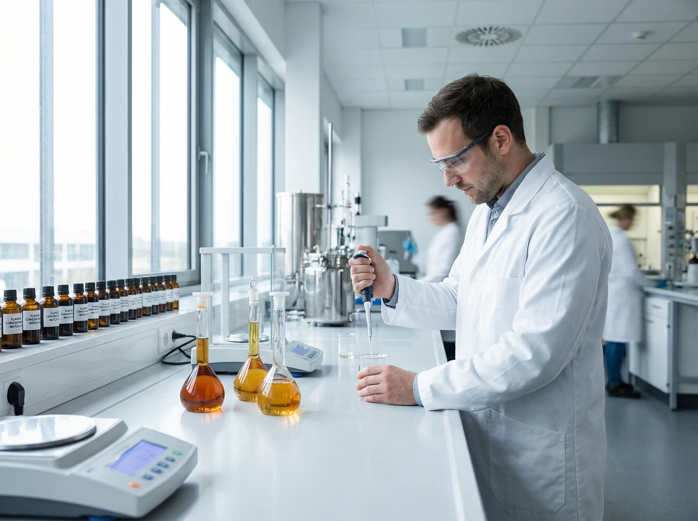 First 5 Labs research and development laboratory with scientists formulating e-liquid recipes