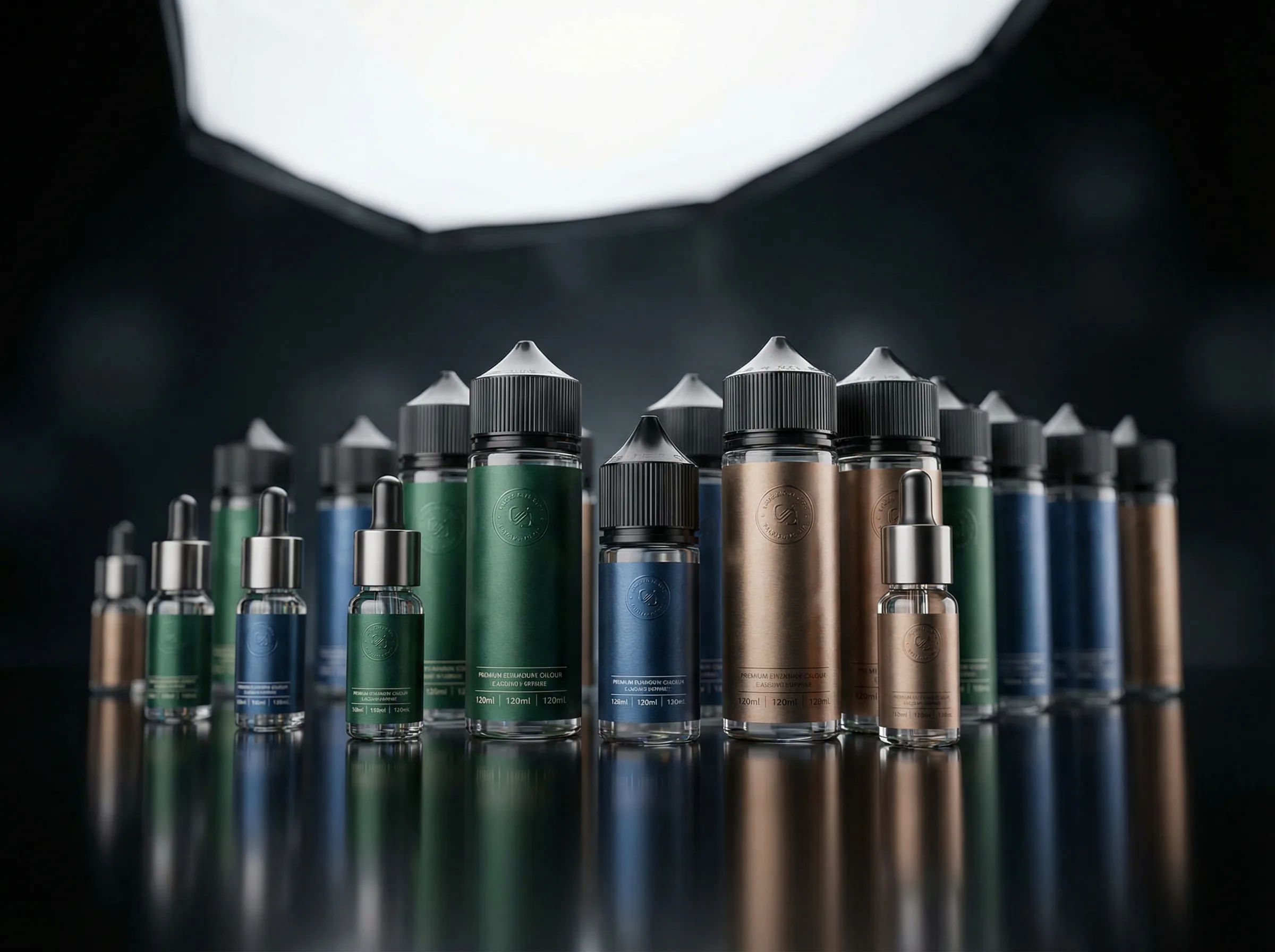 OEM e-liquid base solutions in various volumes manufactured by First 5 Labs